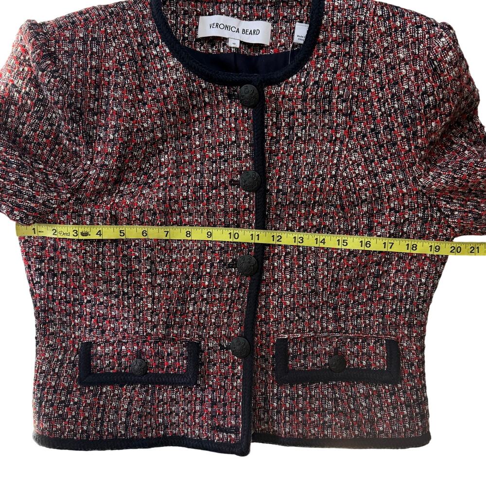 VERONICA BEARD Ceres Metallic Cotton Blend Tweed Jacket - Picture 11 of 11
